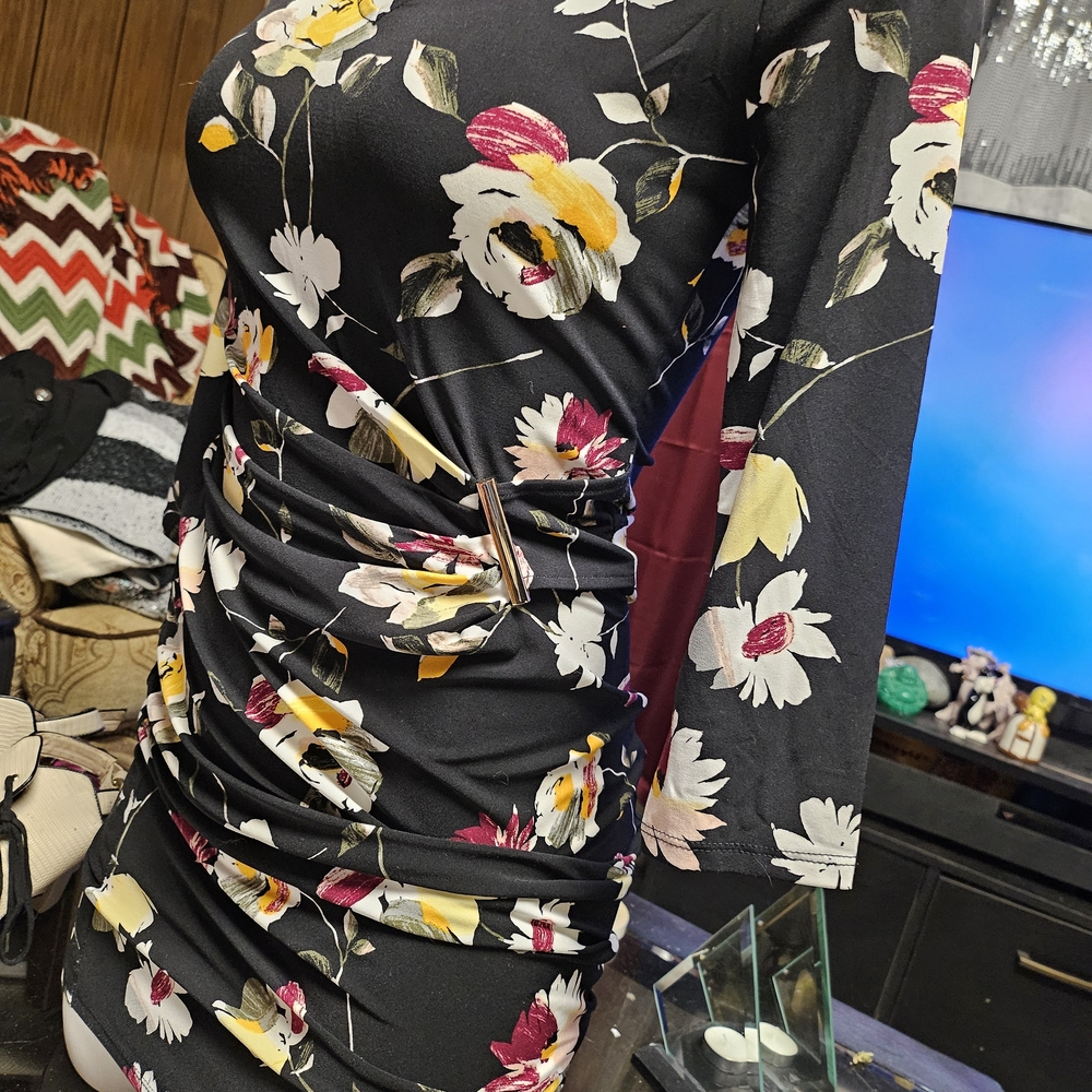 Floral Black Dress NWT